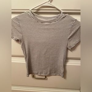 h&m black and white striped shirt and h&m black shirt